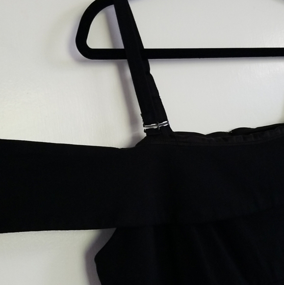 Torrid Black Off Shoulder / Cold Shoulder Assymetrical Hem Bodycon Dress - Picture 6 of 14